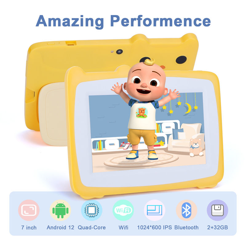 C Idea 7 Inch Çocuk Dokunmatik Ekran Tabletler Çift Kamera Yüksek Tanım Ekranı 2+32G Sarı