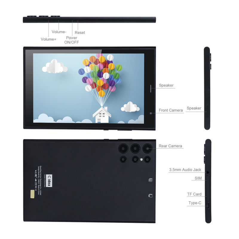 C fikir 8 inçlik Android Tablet PC 8GB RAM 512GB ROM Quad Core 800*1280 HD WIFI/SIM Kartlı Tabletler CM822 (Siyah)