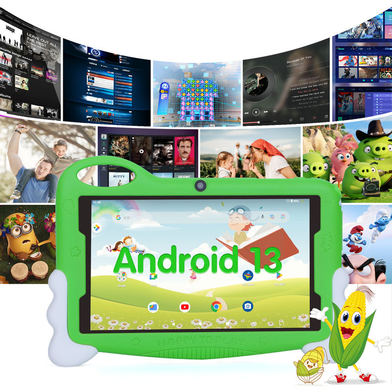 C fikir Çocuklar Öğrenci Çalışma Tablet 7 Inç Tatlı Uzun Pil Süresi 32GB Depolama 2MP + 5MP Çift Kamera CM90 Yeşil