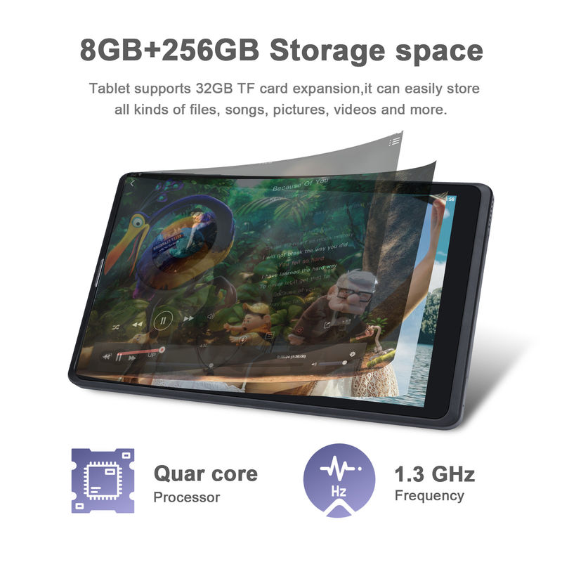 C fikir Yetişkinler Siyah Android 8 Inch Tablet PC CM835 MTK Çip 256GB Büyük Depolama GPS Destekler