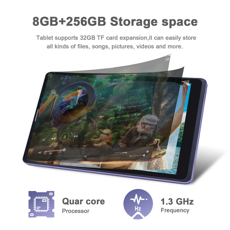 C fikir Android 12 Tablet Mor Taşınabilir Okuma Uzun Pil Süresi TF Kartı Genişletilebilir HD Ekranlı Tabletler CM835 Kutusuyla
