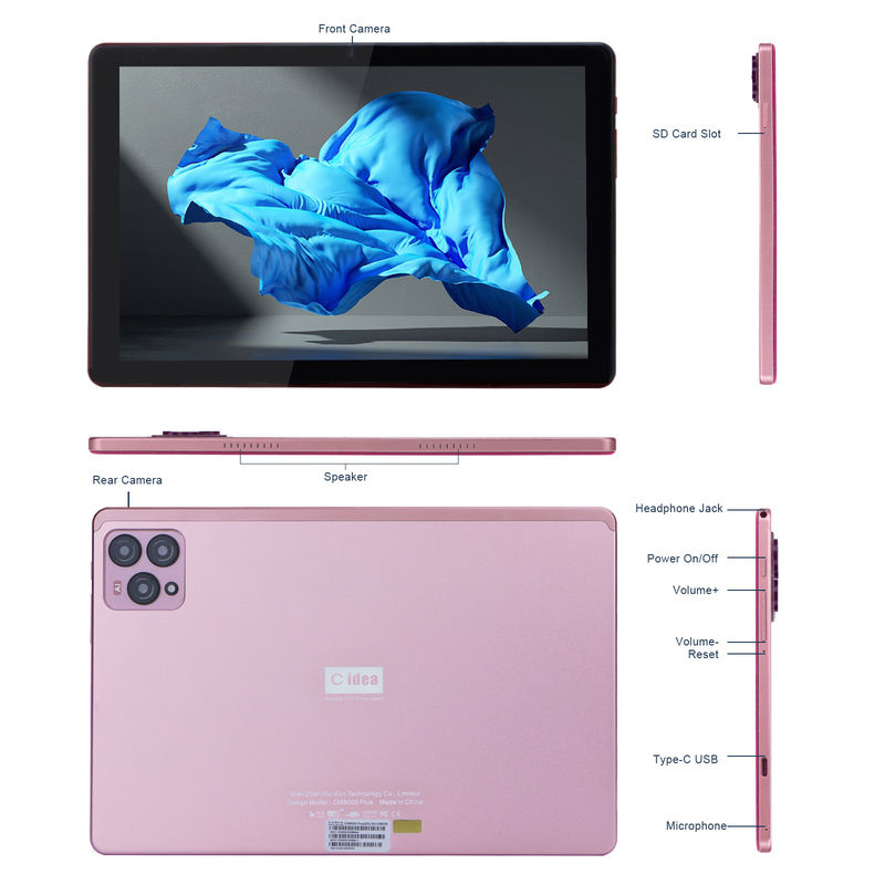C fikir 10 inç Android 12 Tablet 8GB RAM 256GB ROM Model CM8000PLUS Pembe