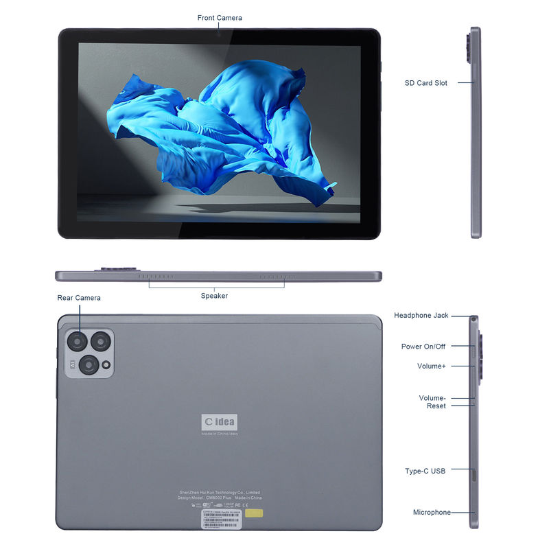 C fikir 10 inç Android 12 Tablet 8GB RAM 256GB ROM Model CM8000PLUS Gri