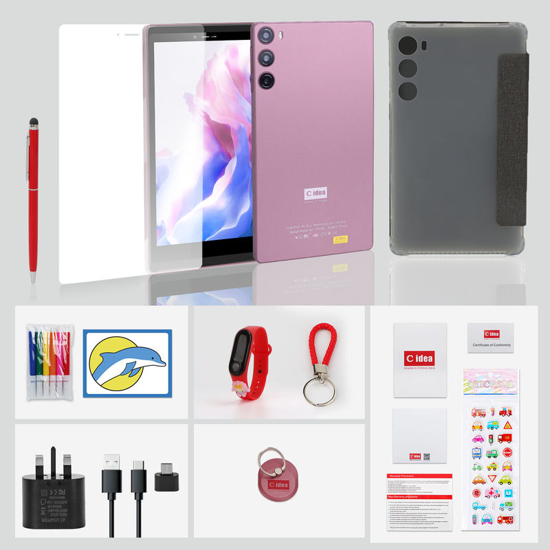 C Idea Android 12 Tablet 6GB RAM 128GB ROM SIM ile 7 Inch Tablet PC For Students CM525 Pembe