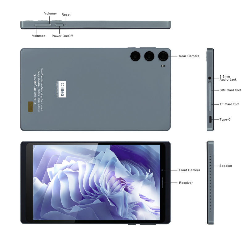 C Idea School Tablet 512GB Android 12 SIM Destekli Akıllı Tablet PC CM525 Gri