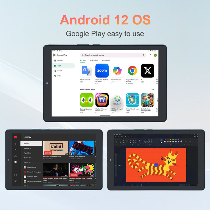 C fikir 9 inçlik Android 12 Tablet 8GB RAM 512GB ROM 5MP + 8MP SIM ile çift kamera WIFI Tablet CM915 (Yeşil)
