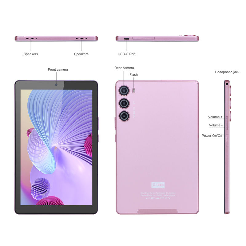 C fikir 9 Inch Tablet PC WIFI 2.4G/5G 800x1280 IPS Ekranı Android Tablet Telefon Çağrısı Desteği Çift Kamera ile ((Pink)