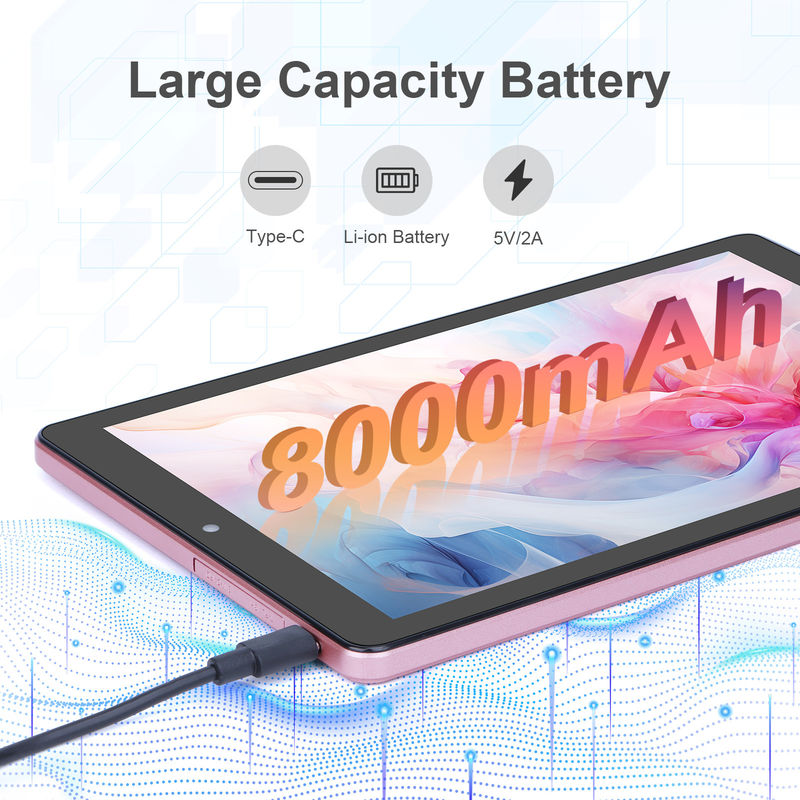 C fikir 9 Inch Tablet PC WIFI 2.4G/5G 800x1280 IPS Ekranı Android Tablet Telefon Çağrısı Desteği Çift Kamera ile ((Pink)
