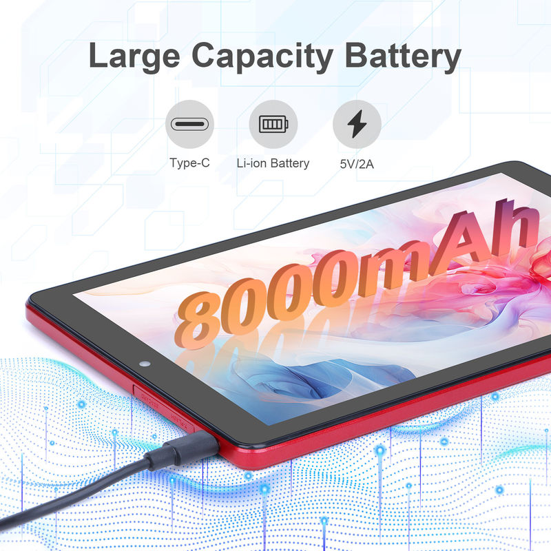 C fikir 9 Inch Tablet PC WIFI 2.4G/5G 800x1280 IPS Ekranı Android Tablet Telefon Çağrı Desteği Çift Kamera ile ((Kırmızı)