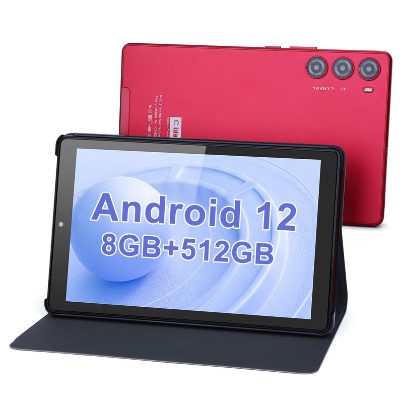 C fikir 9 Inch Tablet PC WIFI 2.4G/5G 800x1280 IPS Ekranı Android Tablet Telefon Çağrı Desteği Çift Kamera ile ((Kırmızı)
