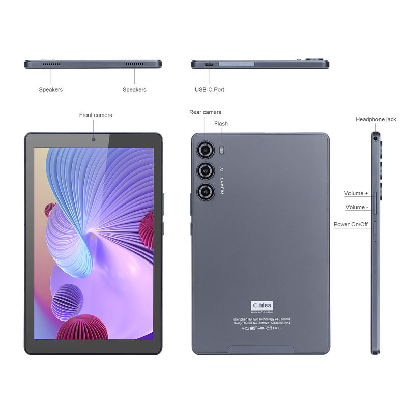 C fikir 9 Inch Tablet PC WIFI 2.4G/5G 800x1280 IPS Ekranı Android Tablet Telefon Çağrı Desteği Çift Kamera ile ((Grey)