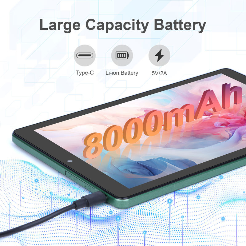 C fikir 9 Inch Tablet PC WIFI 2.4G/5G 800x1280 IPS Ekranı Android Tablet Telefon Çağrı Desteği Çift Kamera ile ((Yeşil)