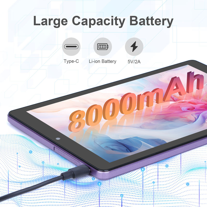 C fikir 9 Inch Tablet PC WIFI 2.4G/5G 800x1280 IPS Ekranı Android Tablet Telefon Çağrı Desteği Çift Kamera ile ((Purple)