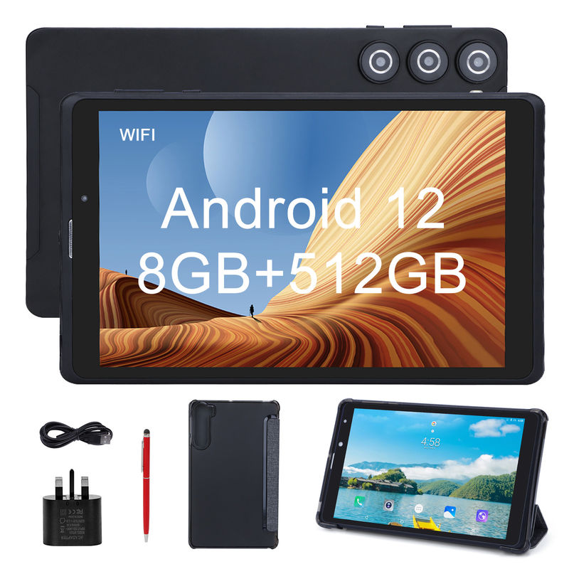 C fikir 8 inç Android Tablet PC Üretici Android 12 Quad Core 8GB + 512GB Depolama IPS HD Ekran CM835 ((siyah)
