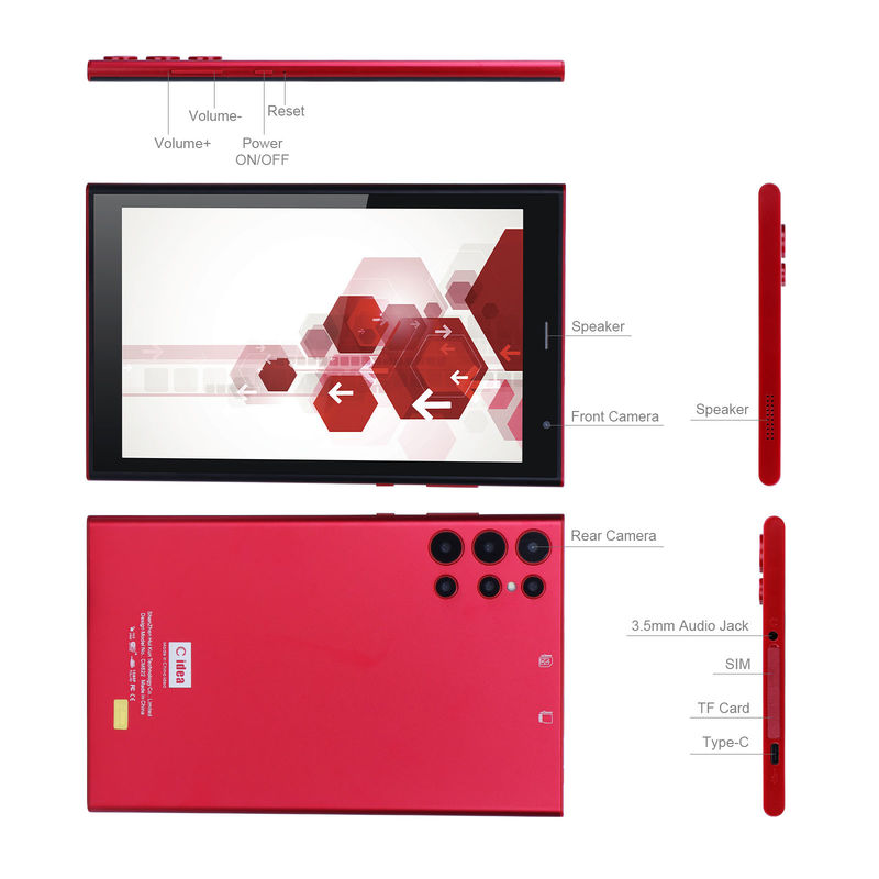 C fikir 8 inçlik Android Tablet PC 8GB RAM 512GB ROM Quad Core 800*1280 WIFI/SIM Kartı ile HD Tabletler CM822 (Kırmızı)