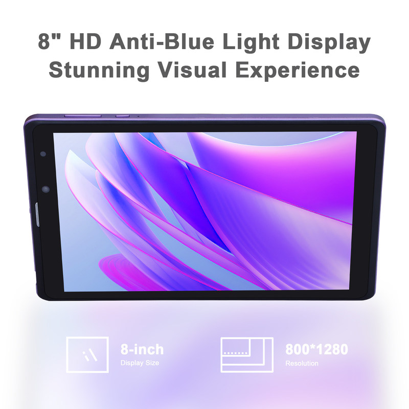 C fikir 8 inç Android Tablet PC Üretici Android 12 Quad Core 8GB + 512GB Depolama IPS HD Ekran CM835 ((mor)