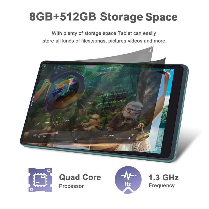 C fikir 8 inç Android Tablet PC Üretici Android 12 Quad Core 8GB + 512GB Depolama IPS HD Ekran CM835 ((yeşil)