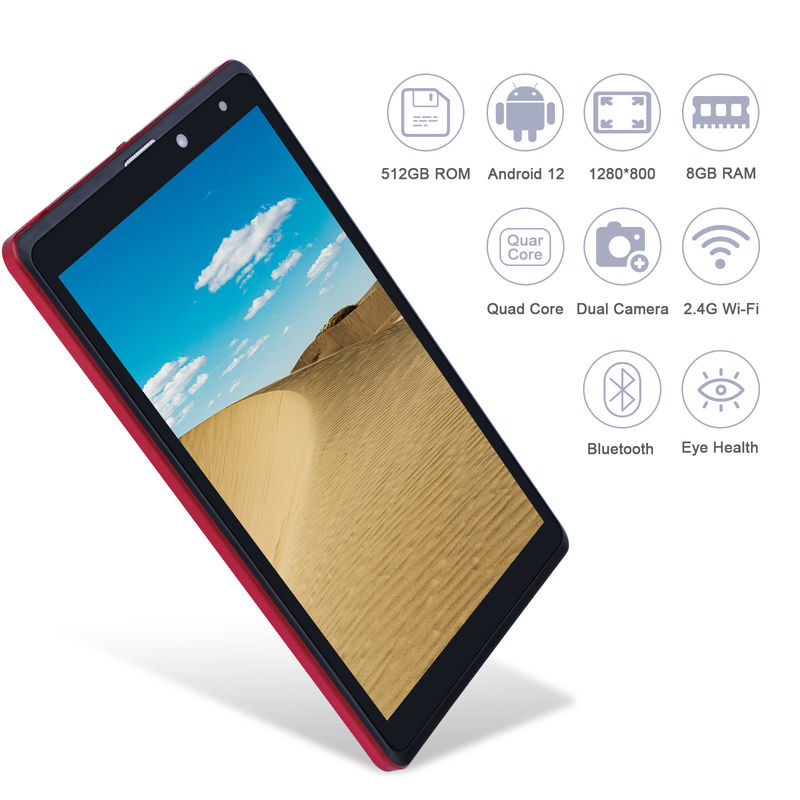 C fikir 8 inç Android Tablet PC Üretici Android 12 Quad Core 8GB + 512GB Depolama IPS HD Ekran CM835 ((kırmızı)