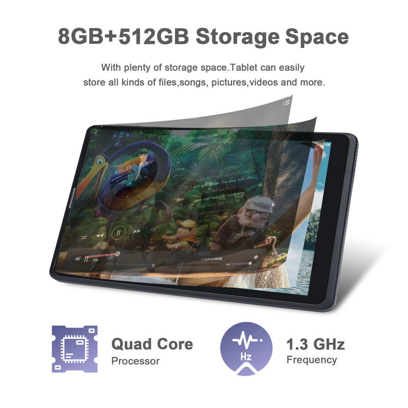 C fikir 8 inç Android Tablet PC Üretici Android 12 Quad Core 8GB + 512GB Depolama IPS HD Ekran CM835 ((siyah)