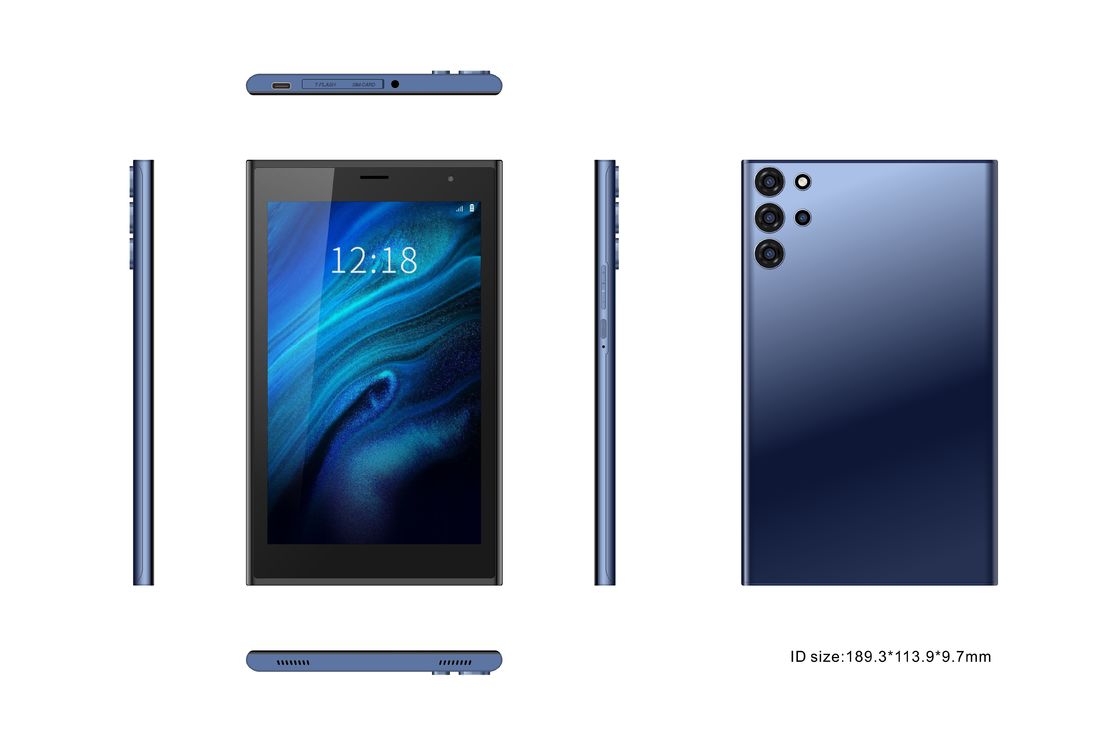 C fikir Akıllı Tablet PC 7 Case 6GB + 128GB Genişletilebilir 512GB Depolama Çift 5MP + 8MP Kamera CM522 (Mavi)