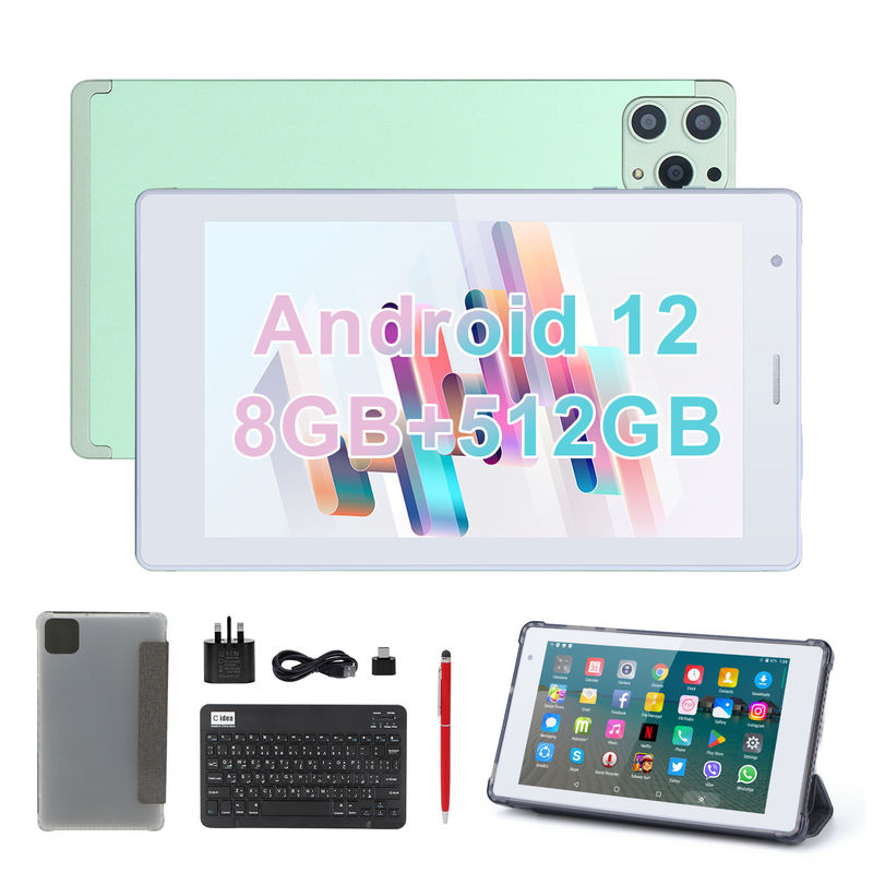 C fikir 7 Inç Android Akıllı Tablet 8+512GB Dört çekirdekli WiFi Tablet HD Dokunmatik Ekran CM513 ((Yeşil)