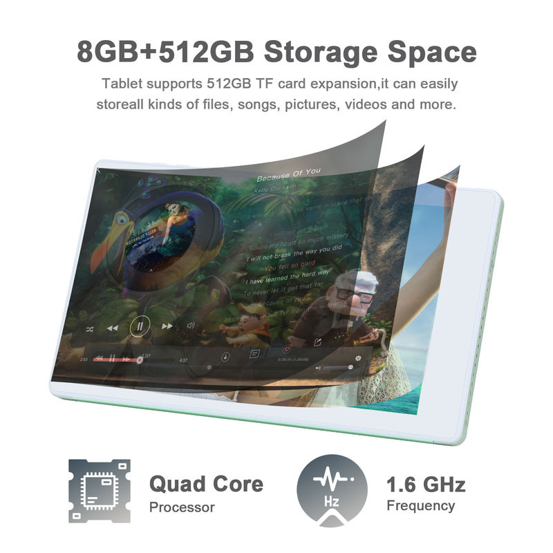 C fikir 7 Inç Android Akıllı Tablet 8+512GB Dört çekirdekli WiFi Tablet HD Dokunmatik Ekran CM513 ((Yeşil)