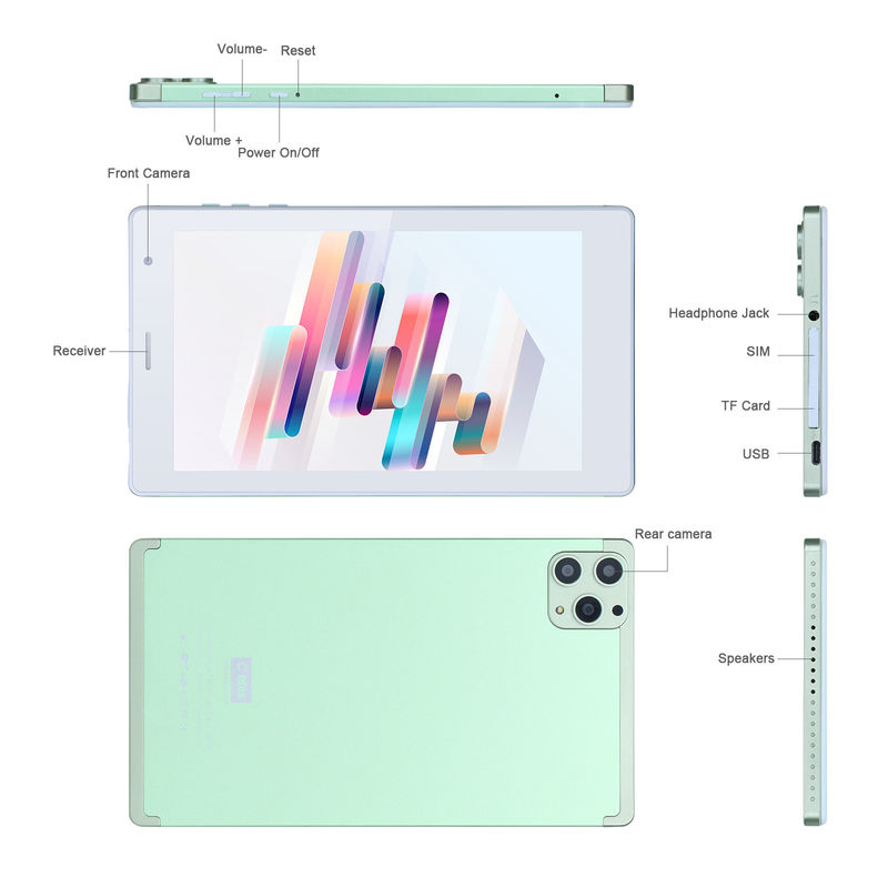 C fikir 7 Inç Android Akıllı Tablet 8+512GB Dört çekirdekli WiFi Tablet HD Dokunmatik Ekran CM513 ((Yeşil)