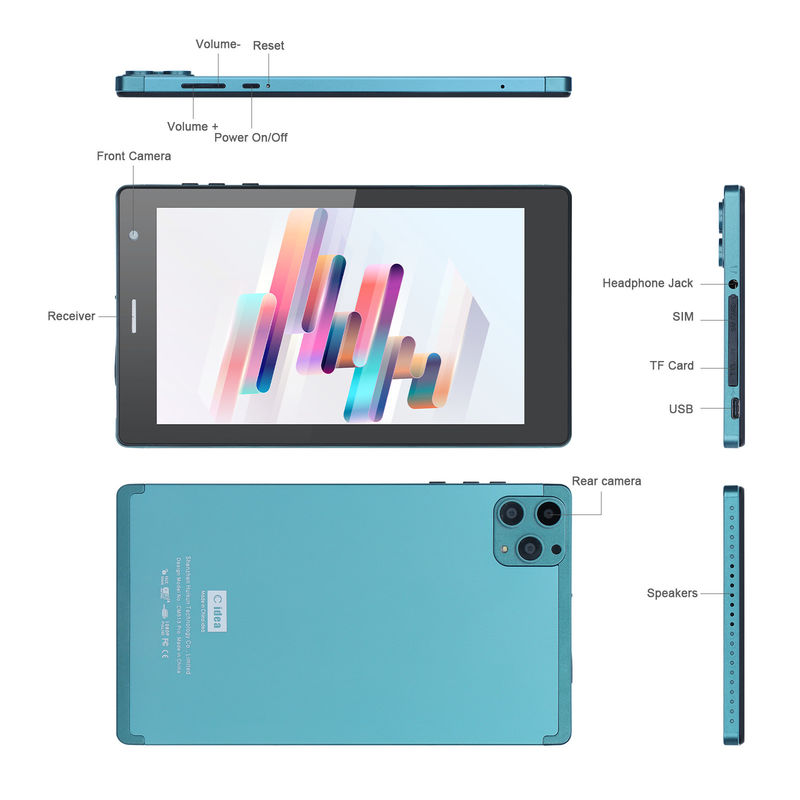 C fikir 7 Inç Android Akıllı Tablet 8+512GB Dört çekirdekli WiFi Tablet HD Dokunmatik Ekran CM513 ((Mavi)