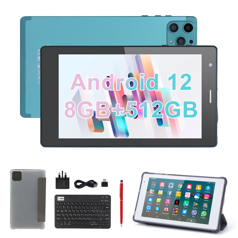 C fikir 7 Inç Android Akıllı Tablet 8+512GB Dört çekirdekli WiFi Tablet HD Dokunmatik Ekran CM513 ((Mavi)