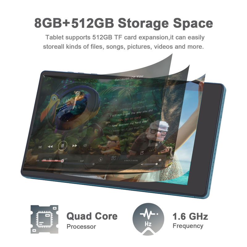 C fikir 7 Inç Android Akıllı Tablet 8+512GB Dört çekirdekli WiFi Tablet HD Dokunmatik Ekran CM513 ((Mavi)