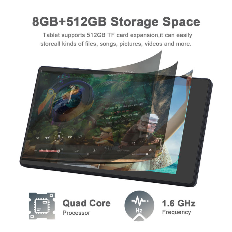 C fikir 7 Inç Android Akıllı Tablet 8+512GB Dört çekirdekli WiFi Tablet HD Dokunmatik Ekran CM513 ((Siyah)