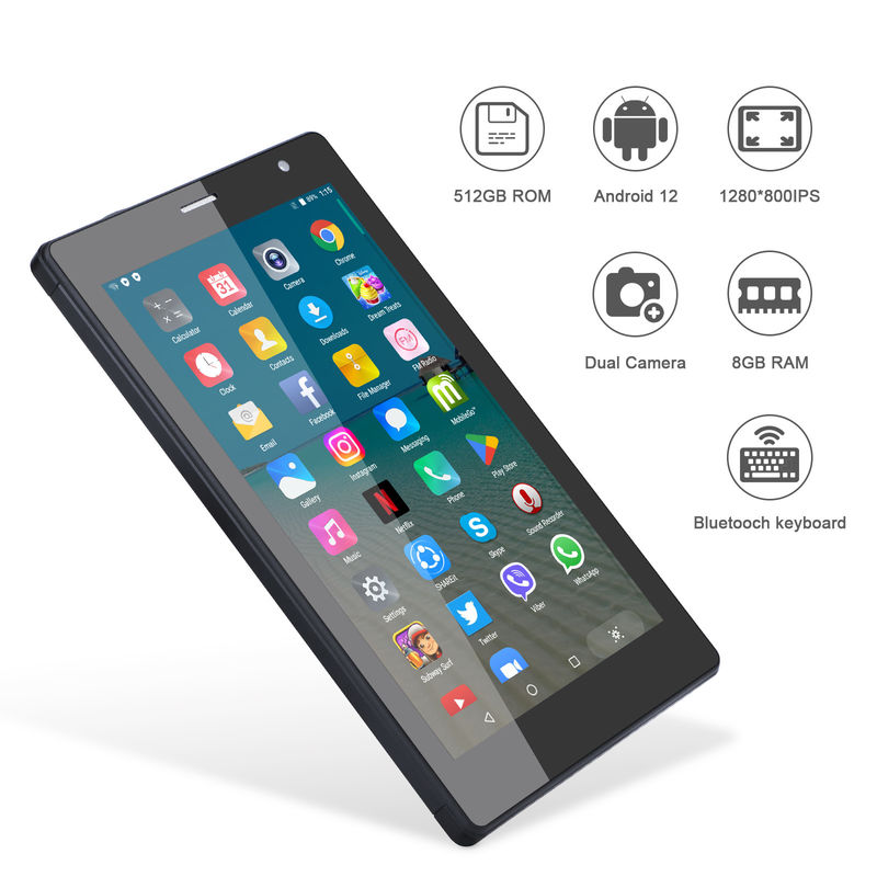 C fikir 7 Inç Android Akıllı Tablet 8+512GB Dört çekirdekli WiFi Tablet HD Dokunmatik Ekran CM513 ((Siyah)