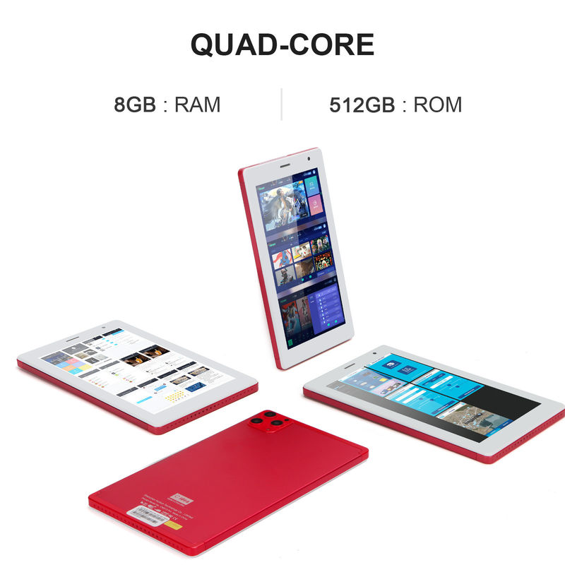 C fikir 7 Inch Tablet PC 8GB RAM 512GB ROM Dört çekirdekli İşlemci Çift Kamera Gençler için WiFi / BT CM513 (kırmızı)