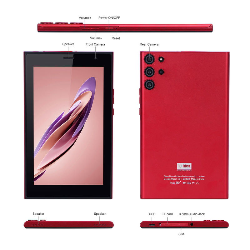 C fikir Android 7 Inch Tablet PC 6 RAM + 128 ROM Saklama 6000mAh Pil Süresi Çocuklar ve Yetişkinler için CM522 Kırmızı