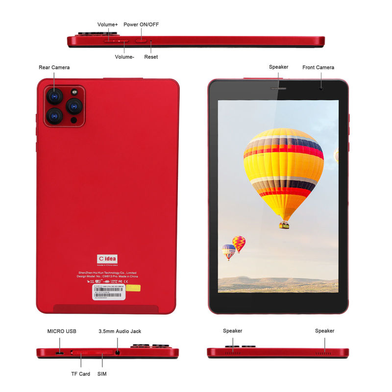 C fikir 1280x800 IPS 8 Inch Android Tablet HD Dokunmatik GPS WiFi Çift Kamera 8000mAh Pil CM813-Kırmızı