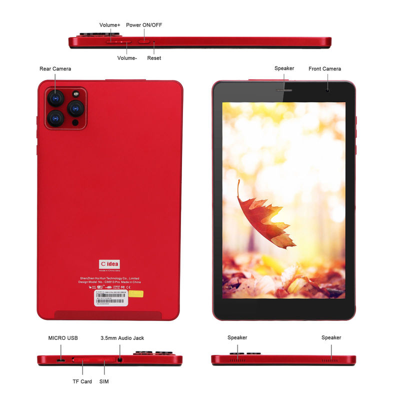 C fikir 8 inç Android 12 Tablet 6GB RAM 512GB ROM 8000mAh Pil 5+8MP Kamera CM813 PRO-kırmızı