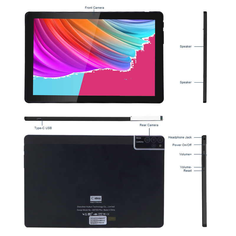 C fikir 800x1280 IPS 10 Inch Tablet PC 256GB ROM Dual Core Dual 5MP+8MP Kamera HD IPS Ekranı CM7000 Siyah