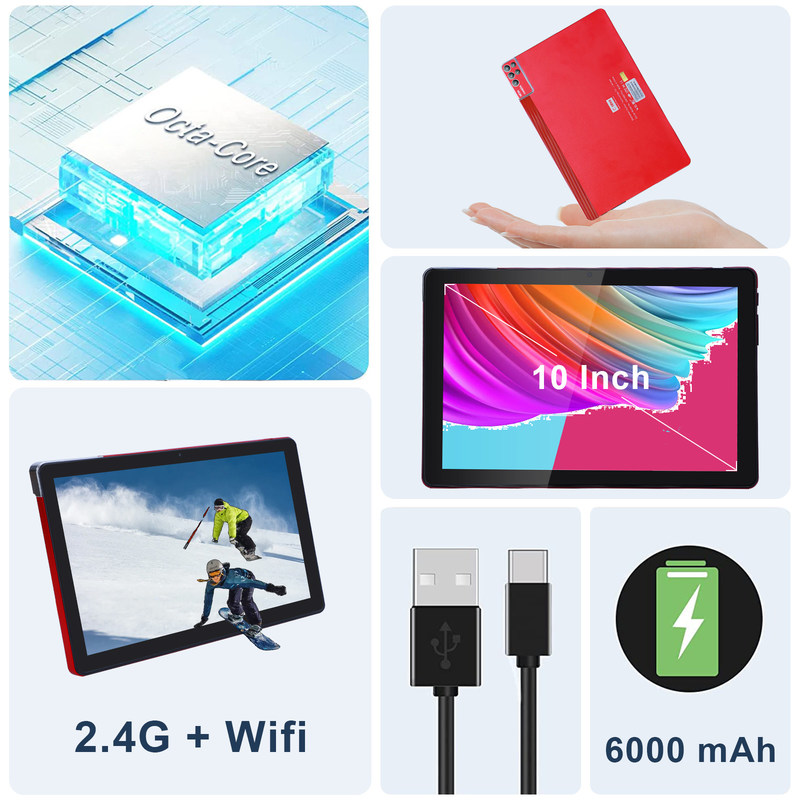 C Idea 10 Inch Tablet PC Android 12 Tablet 6GB RAM 256GB ROM 6000mAh Pil IPS HD Dokunmatik Ekran CM7000PLUS