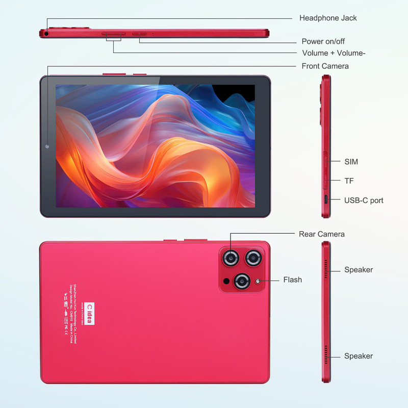 C fikir 9 Inch Tablet PC Android Sim Kartı 1024x600 IPS Ekran Ekranı Wifi Gençler için GPS Öğrenci CM915