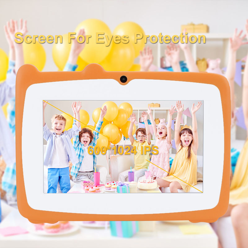 C fikir 7 Inch Tablet Kidspad 4GB RAM + 64GB ROM ile HD IPS Güvenlik Bebeğin Göz Koruması CM80 Portakal