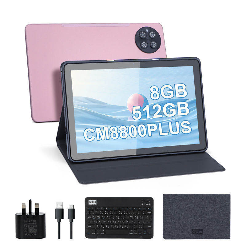 C Idea Android 8GB RAM 512GB ROM 10.1 Inch Tablet ile Klavye Okul için CM8800plus