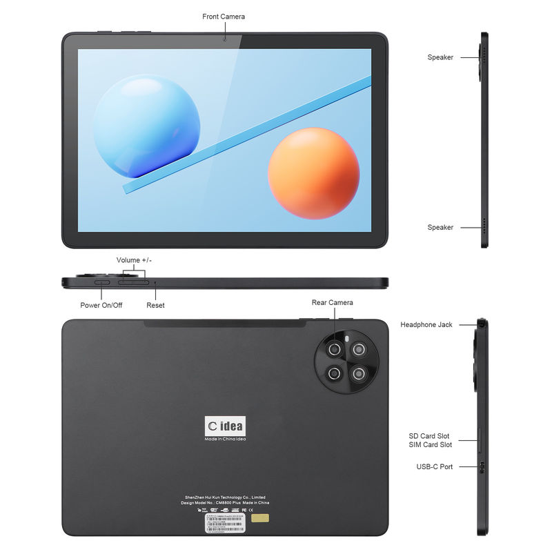 C Fikir 512GB Depolama 5G Wi-Fi Çukur Ekranı 10.1 Inch Tablet For School CM8800plus SIM ile