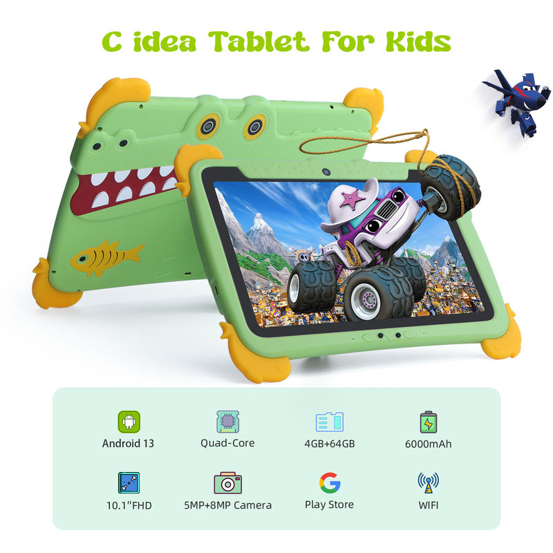 C Idea Kids Tablet 10.1 Inch Android Tablet PC Case Göz Koruması ile 1280*800 Ekran Ön Kurulum IWAWA Eğitim İçin