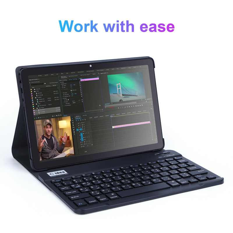 C fikir Android Tablet 10.1 Inç Çift Kamera 8GB RAM 512GB WIFI 5G Tablet ile Klavye Fare Okul için SIM Destek