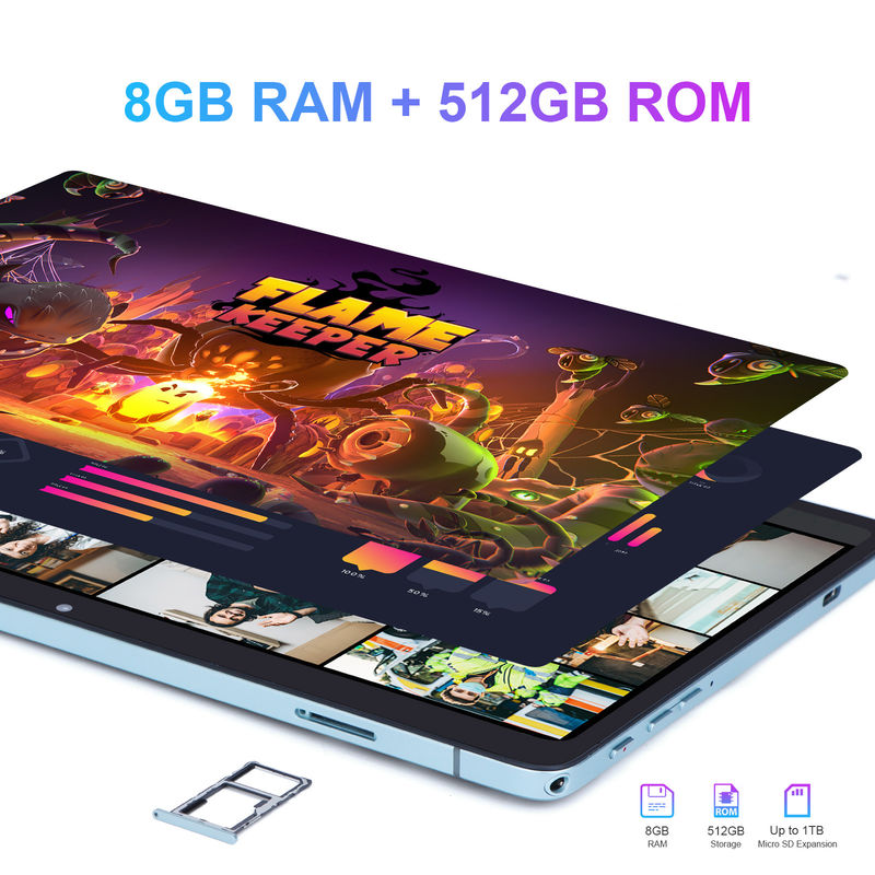 C fikir 10.1 Inç Akıllı Tablet 10000mAh Batarya 8GB + 512GB Bluetooth Klavyesi ve Eğitim Öğrenme için SIM Destek