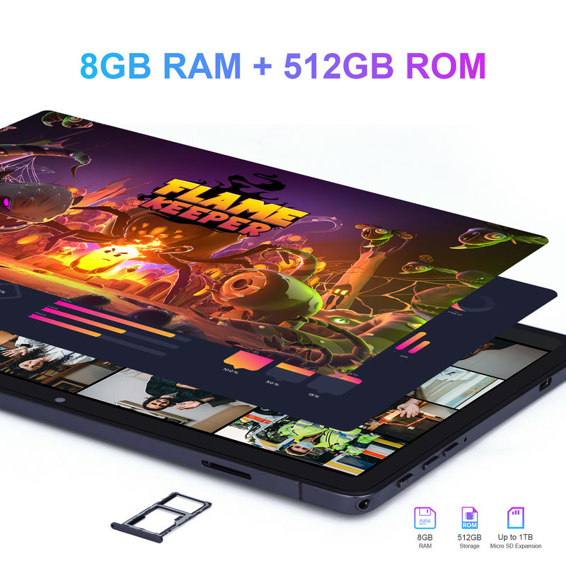 C fikir 10.1 Inç Android Tablet Çift Kamera 8GB RAM 512GB ROM Klavye Fare ile 5G Tablet Okul için SIM Destek