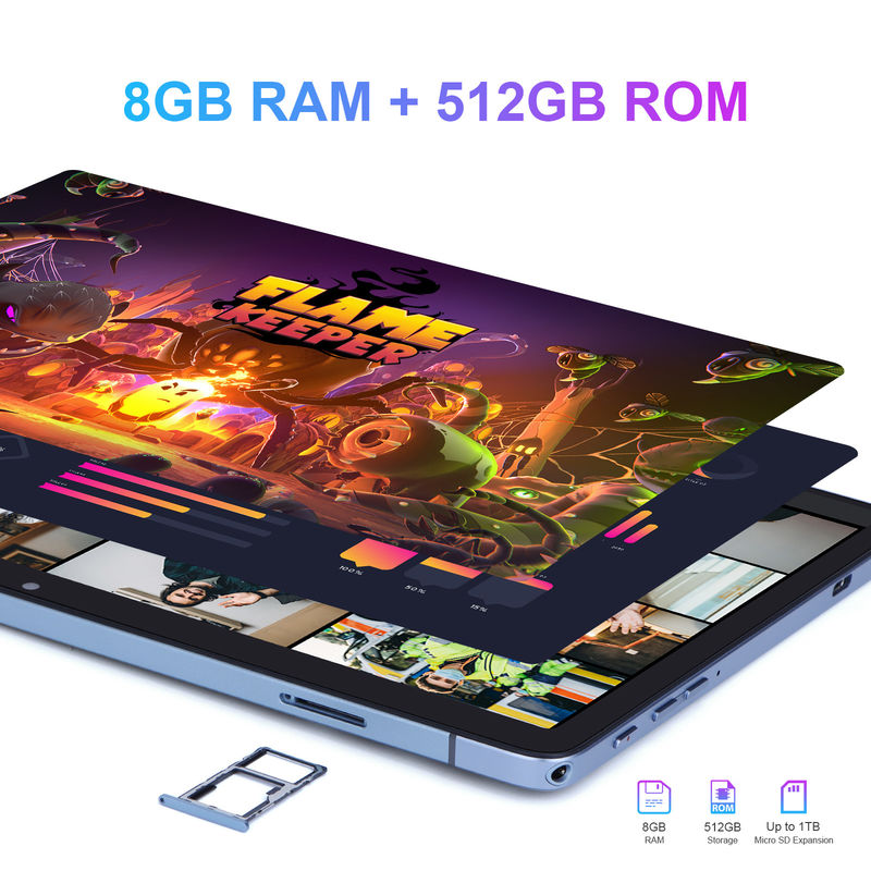 C fikir Android Tablet 10.1 Inç Büyük Ekran 8GB RAM 512GB WIFI 5G Tablet Klavye Fare ile SIM Destek Öğrenci için
