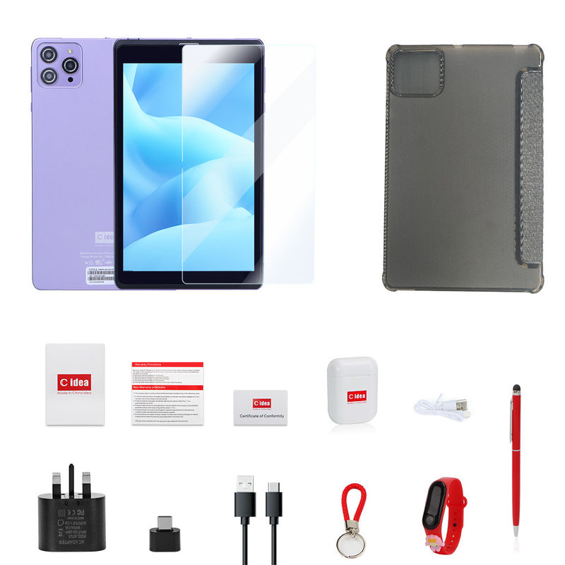 C Idea Portable 8 In Android Tablet PC 8GB RAM 512 GB Android 12 Tablet IPS HD Ekran Dört çekirdekli CM818-Purple
