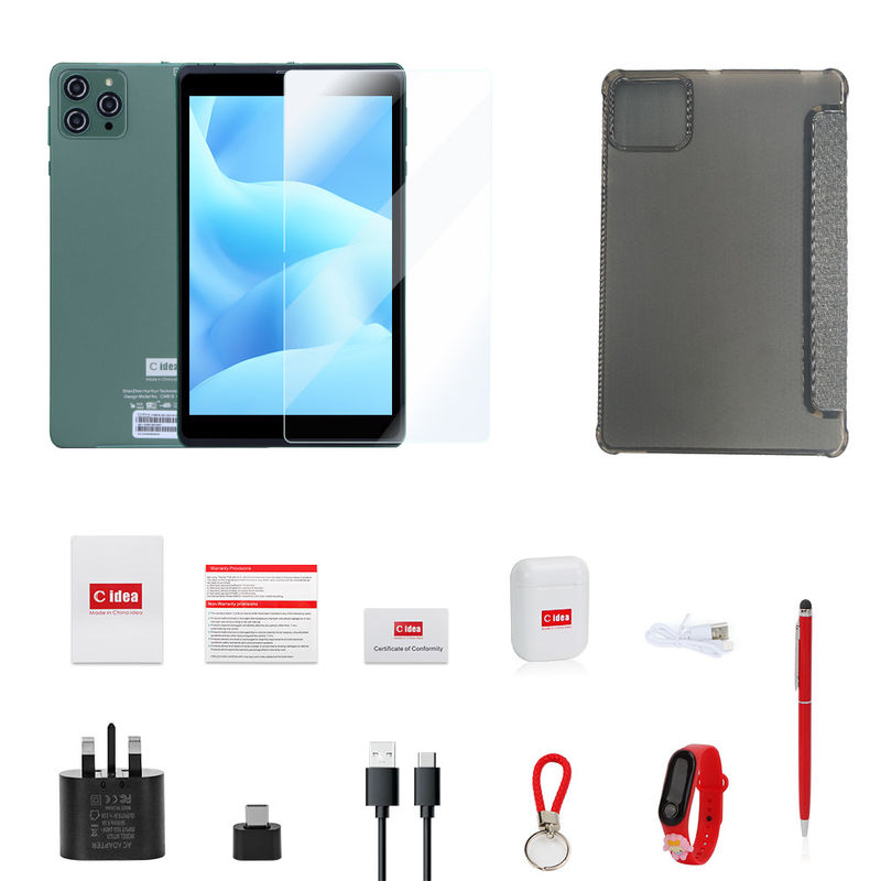 C fikir 8 Inch Android Tablet PC Android 12 işletim sistemi ile Dört çekirdekli CPU 8GB RAM 512GB Depolama IPS HD Ekran CM818-Yeşil