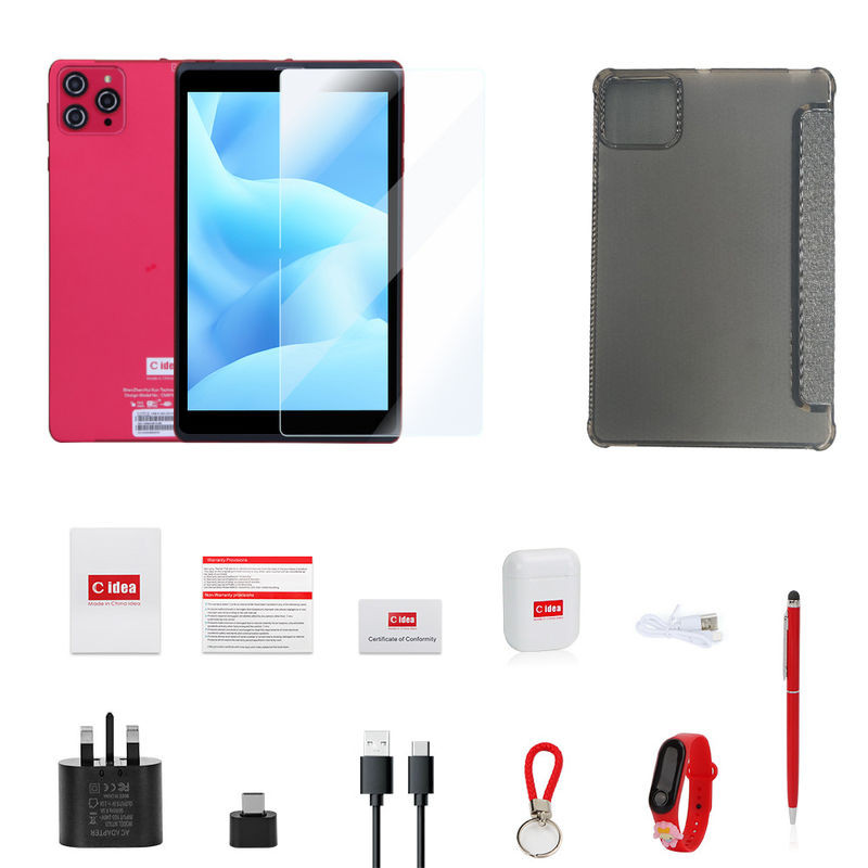 C fikir 8 inç Android 12 Tablet 8GB RAM 512GB ROM 8000mAh Pil 5+8MP SIM Destekli Öğrenci Kamera CM818-kırmızı